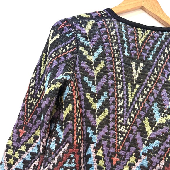 Peruvian Connection Vintage Southwestern Open Front Cotton Sweater Cardigan - Picture 5 of 6